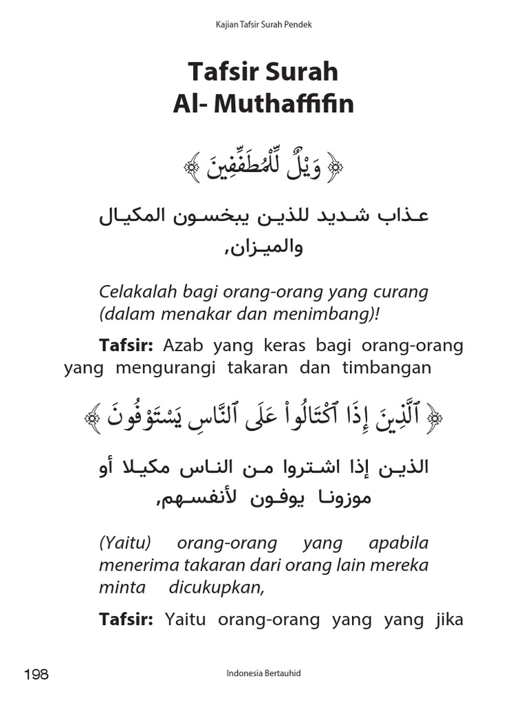 Detail Tafsir Surat Al Muthaffifin Nomer 3