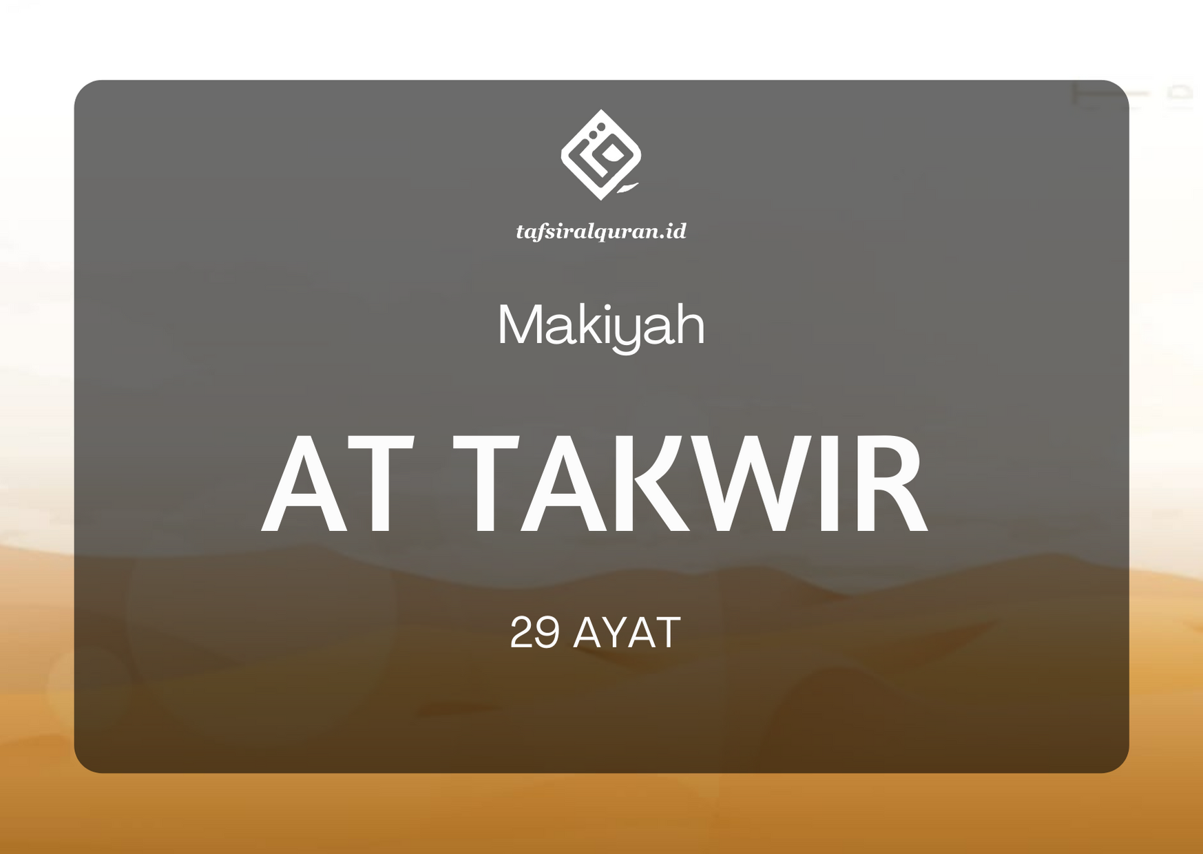 Detail Tafsir Surat At Takwir Nomer 5