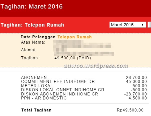 Detail Tagihan Telepon Rumah Nomer 30