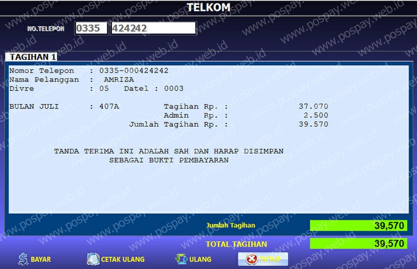 Detail Tagihan Telepon Rumah Nomer 34