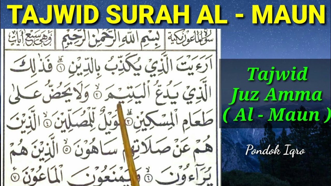 Detail Tajwid Surat Al Maun Nomer 2