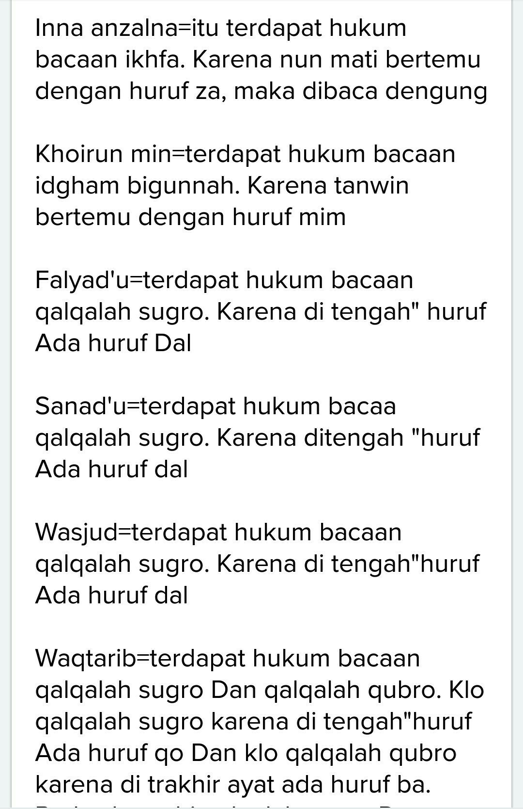 Detail Tajwid Surat Al Qadr Nomer 21