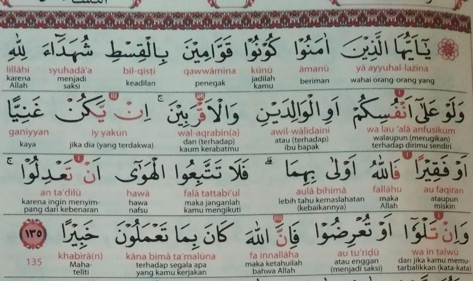 Detail Tajwid Surat An Nisa Nomer 13