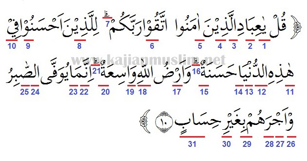 Detail Tajwid Surat Az Zumar Nomer 5