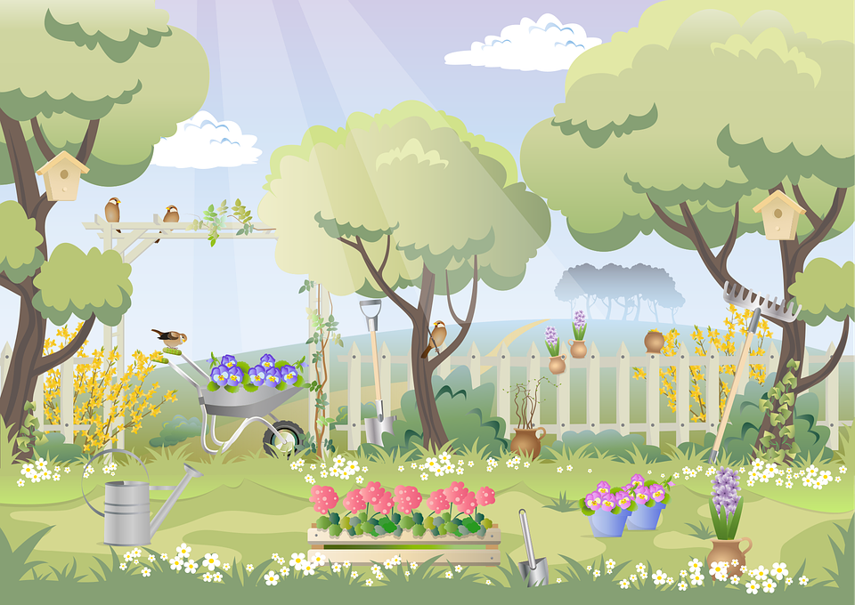 Detail Taman Bunga Vector Nomer 14
