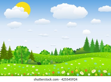 Detail Taman Bunga Vector Nomer 21