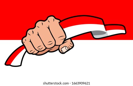 Detail Tangan Memegang Bendera Indonesia Nomer 43