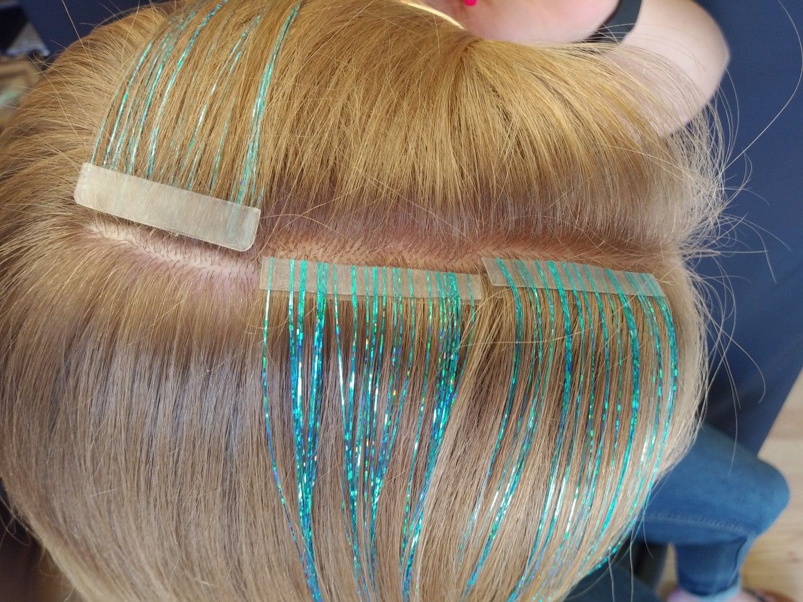 Detail Tape In Hair Tinsel Nomer 9