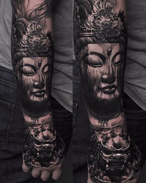 Detail Tato Buddha Di Lengan Nomer 28