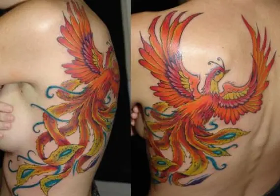 Detail Tato Burung Phoenix Di Lengan Nomer 12