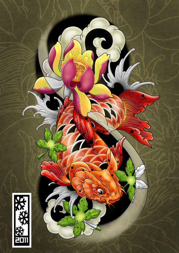 Detail Tato Ikan Koi Yin Yang Nomer 15