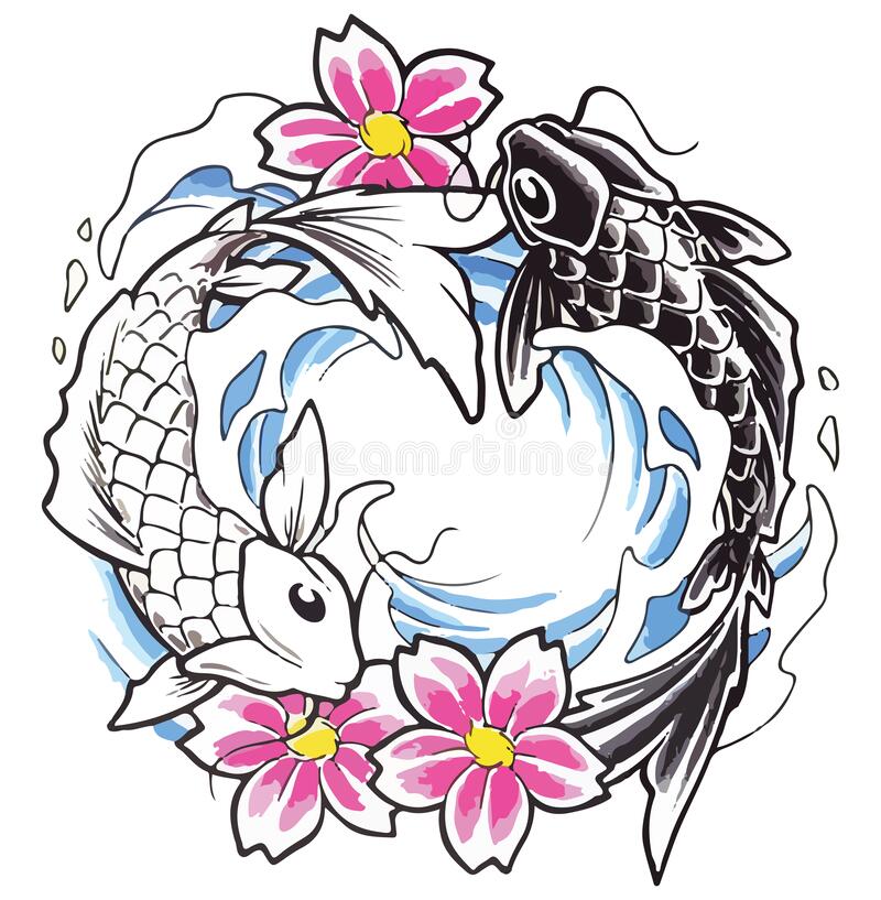 Detail Tato Ikan Koi Yin Yang Nomer 24