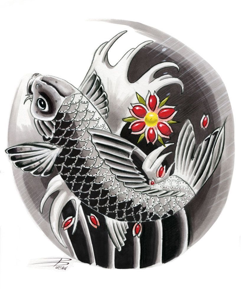 Detail Tato Ikan Koi Yin Yang Nomer 26