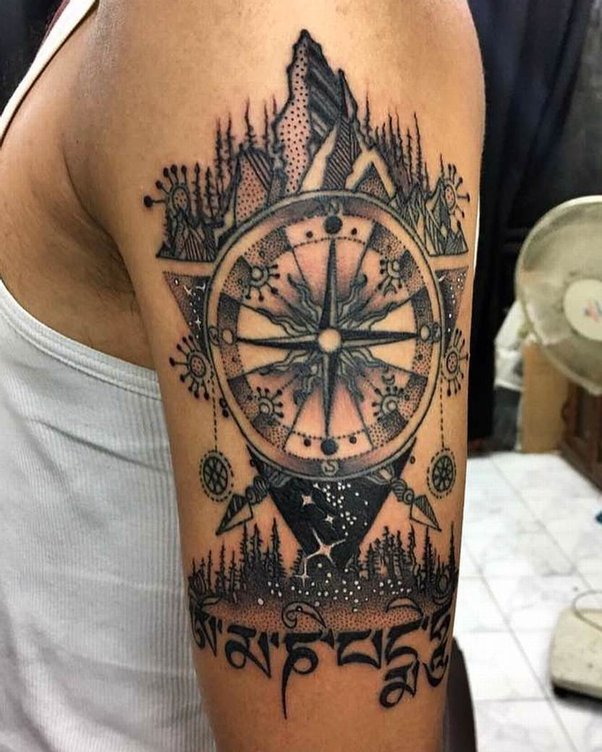 Detail Tato Kompas Di Lengan Nomer 37