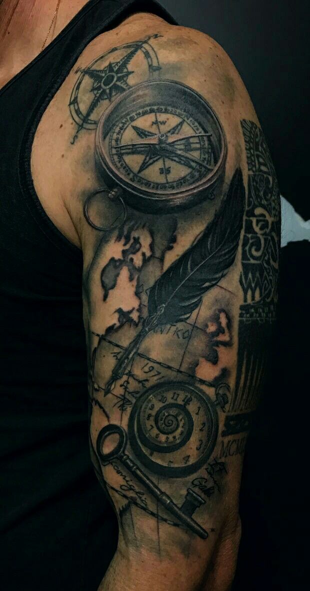 Detail Tato Kompas Di Lengan Nomer 38