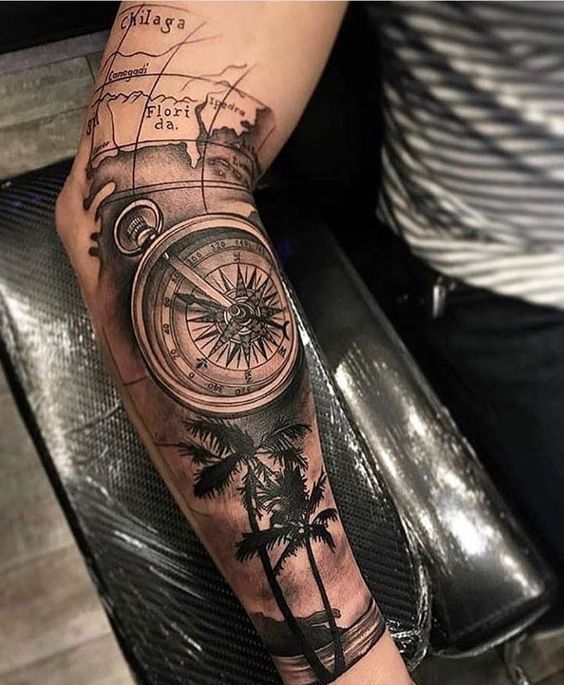 Detail Tato Kompas Di Lengan Nomer 6
