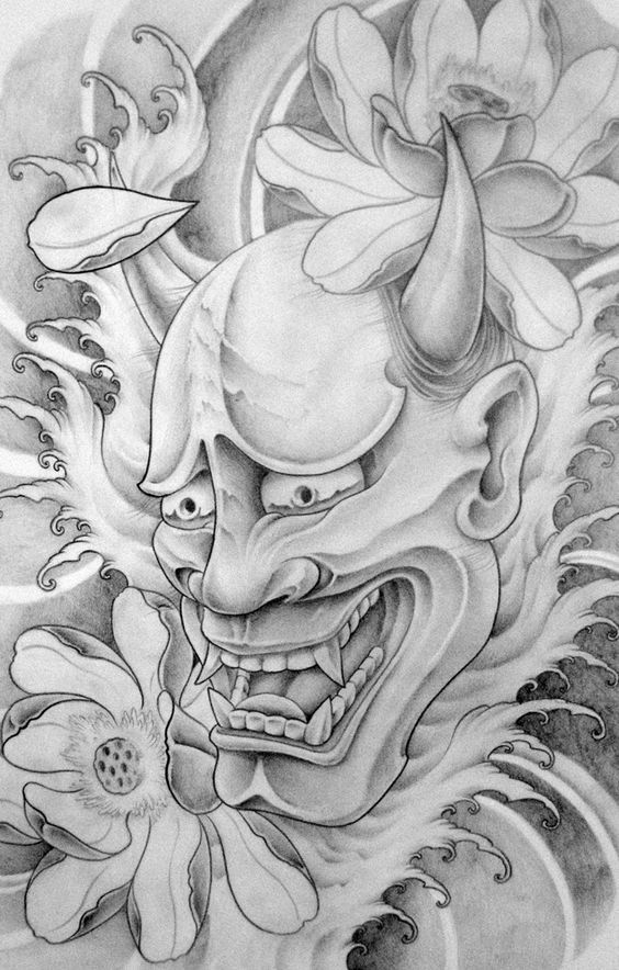 Detail Tato Topeng Samurai Jepang Nomer 3