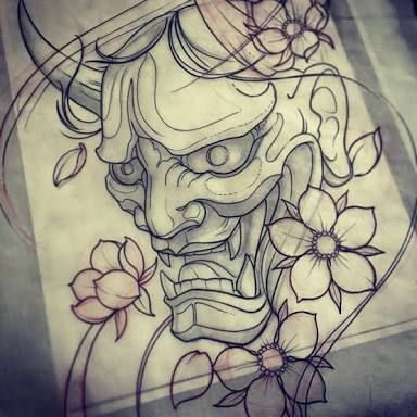 Detail Tato Topeng Samurai Jepang Nomer 7