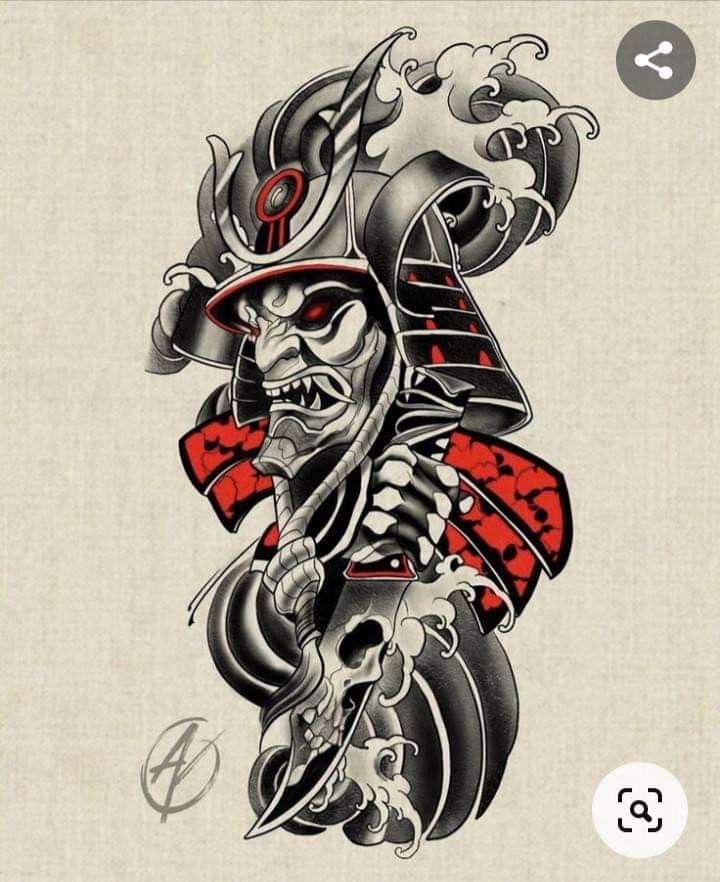 Detail Tatto Samurai Jepang Nomer 2