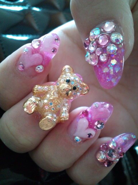 Detail Teddy Bear 3d Nails Nomer 14