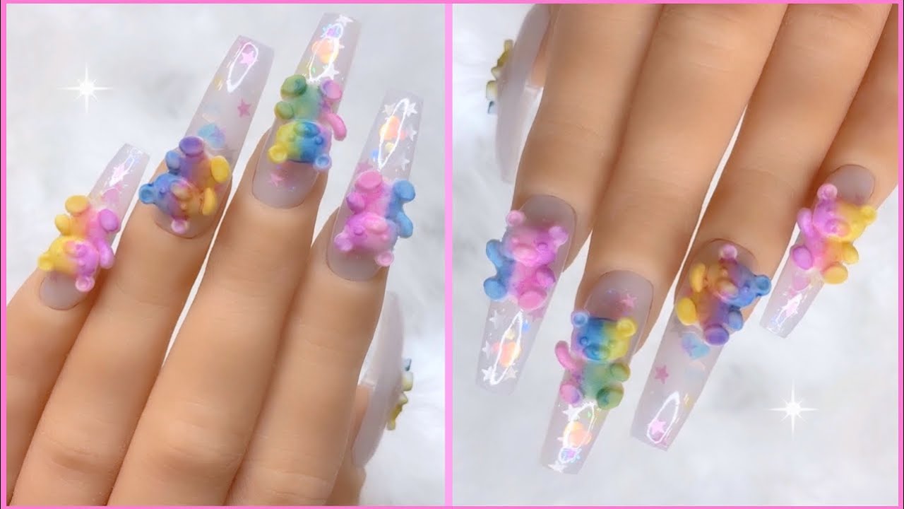 Detail Teddy Bear 3d Nails Nomer 28