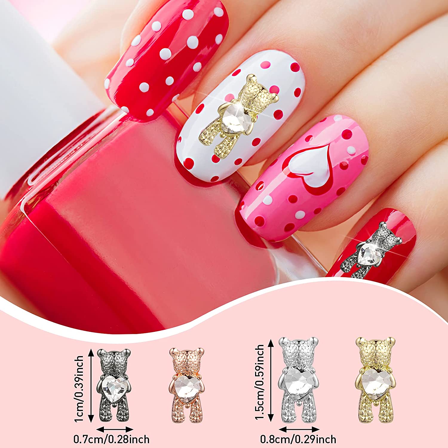 Detail Teddy Bear 3d Nails Nomer 34