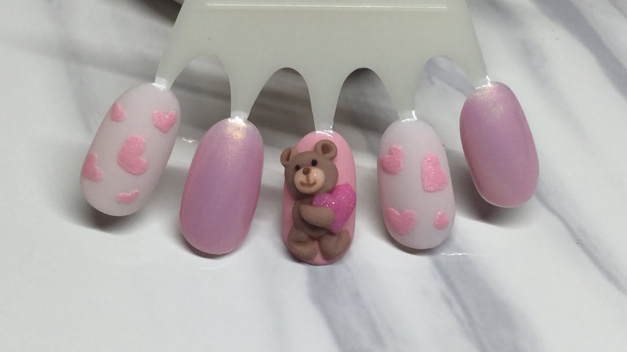 Detail Teddy Bear 3d Nails Nomer 6