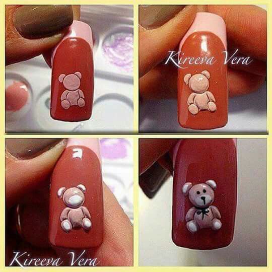 Detail Teddy Bear 3d Nails Nomer 9