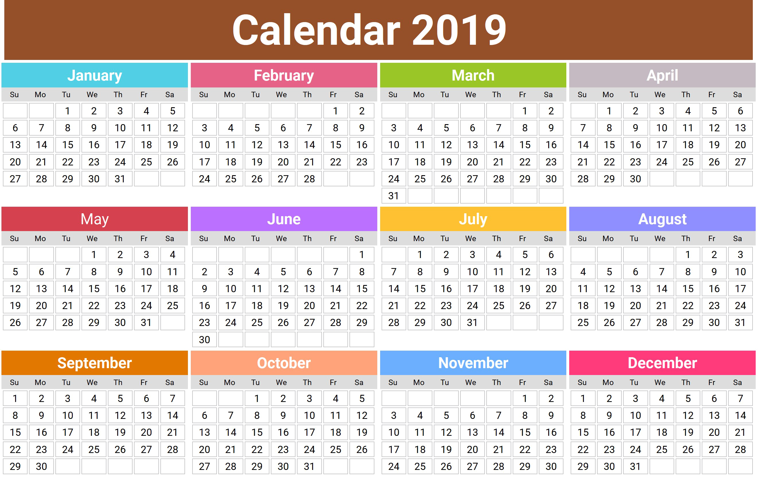 Detail Download Kalender 2019 Hd Nomer 4