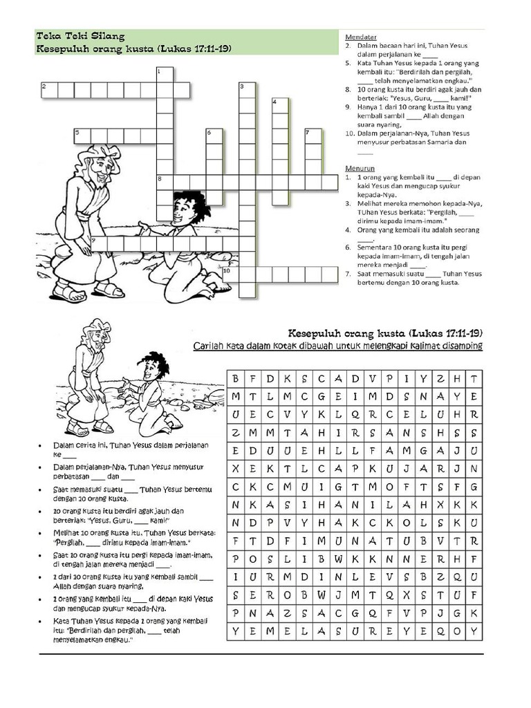 Detail Teka Teki Silang Alkitab Untuk Anak Sekolah Minggu Nomer 35