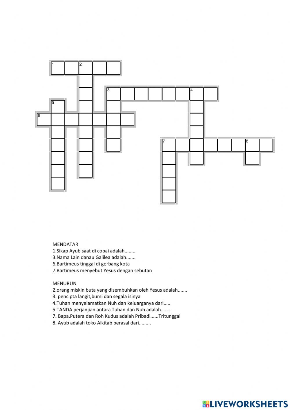 Detail Teka Teki Silang Kristen Nomer 7