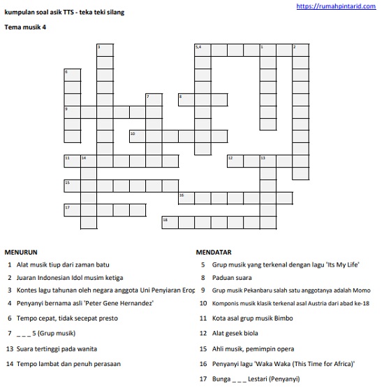 Detail Teka Teki Silang Seni Budaya Nomer 7