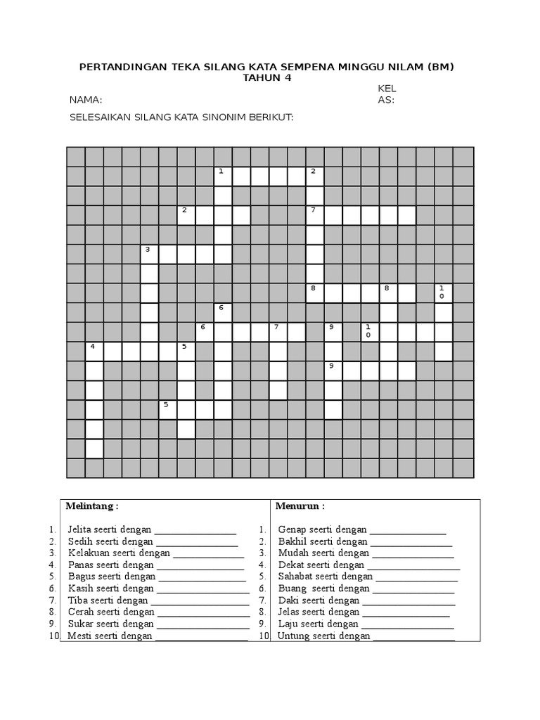 Detail Teka Teki Sinonim Nomer 13