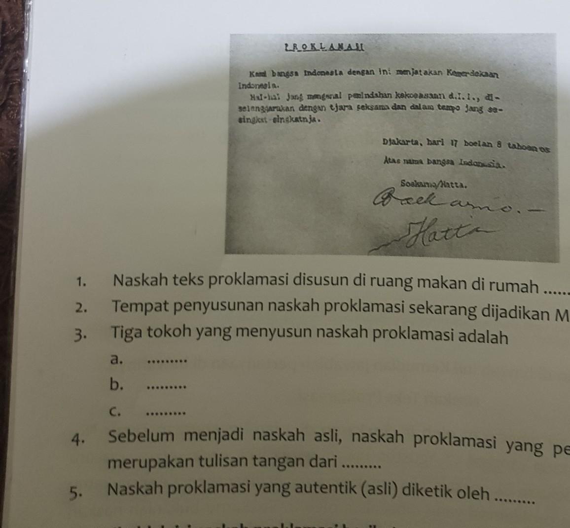 Teks Proklamasi Dibuat Di Rumah - KibrisPDR