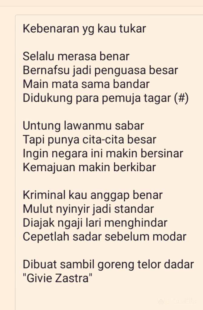 Detail Teks Puisi Rakyat Nomer 14