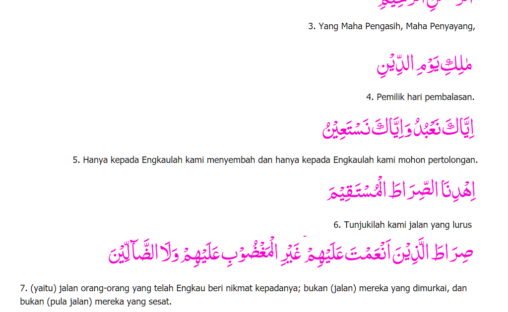 Detail Teks Surat Al Fatihah Nomer 32