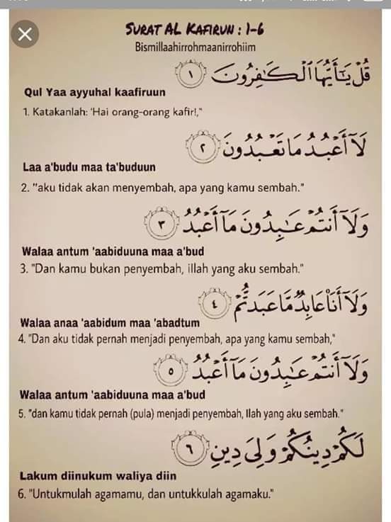 Detail Teks Surat Al Kafirun Nomer 6