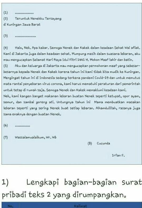 Detail Teks Surat Pribadi Nomer 19