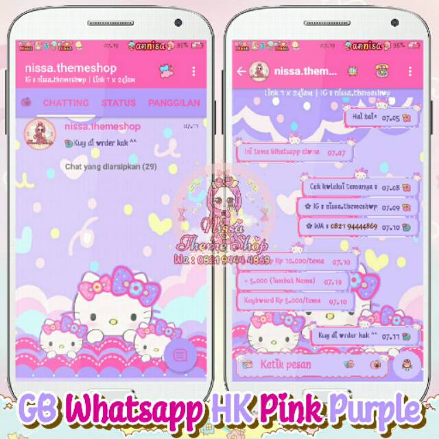 Detail Tema Kitty Pink Nomer 27