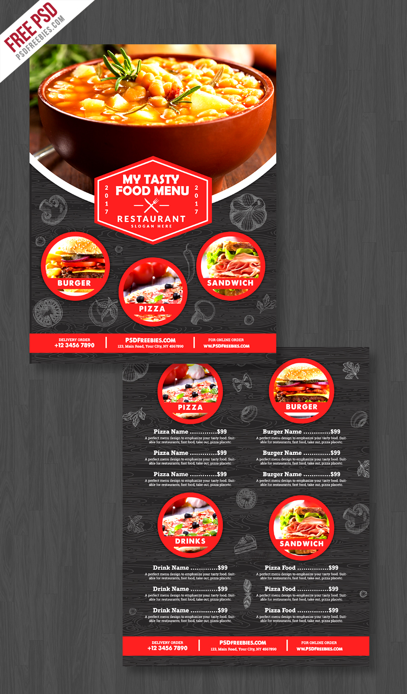 Detail Template Brosur Makanan Psd Nomer 47