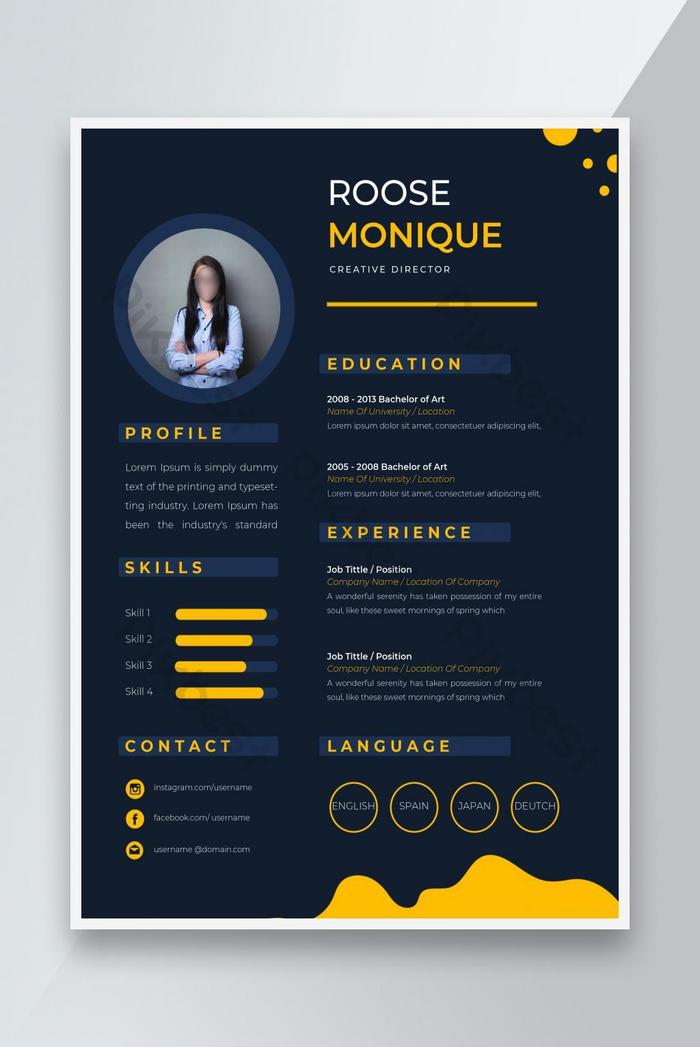 Detail Template Cv Kreatif Psd Nomer 13