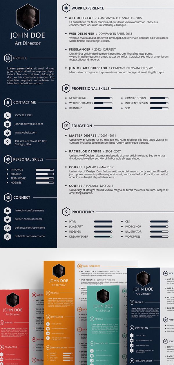 Detail Template Cv Kreatif Psd Nomer 2