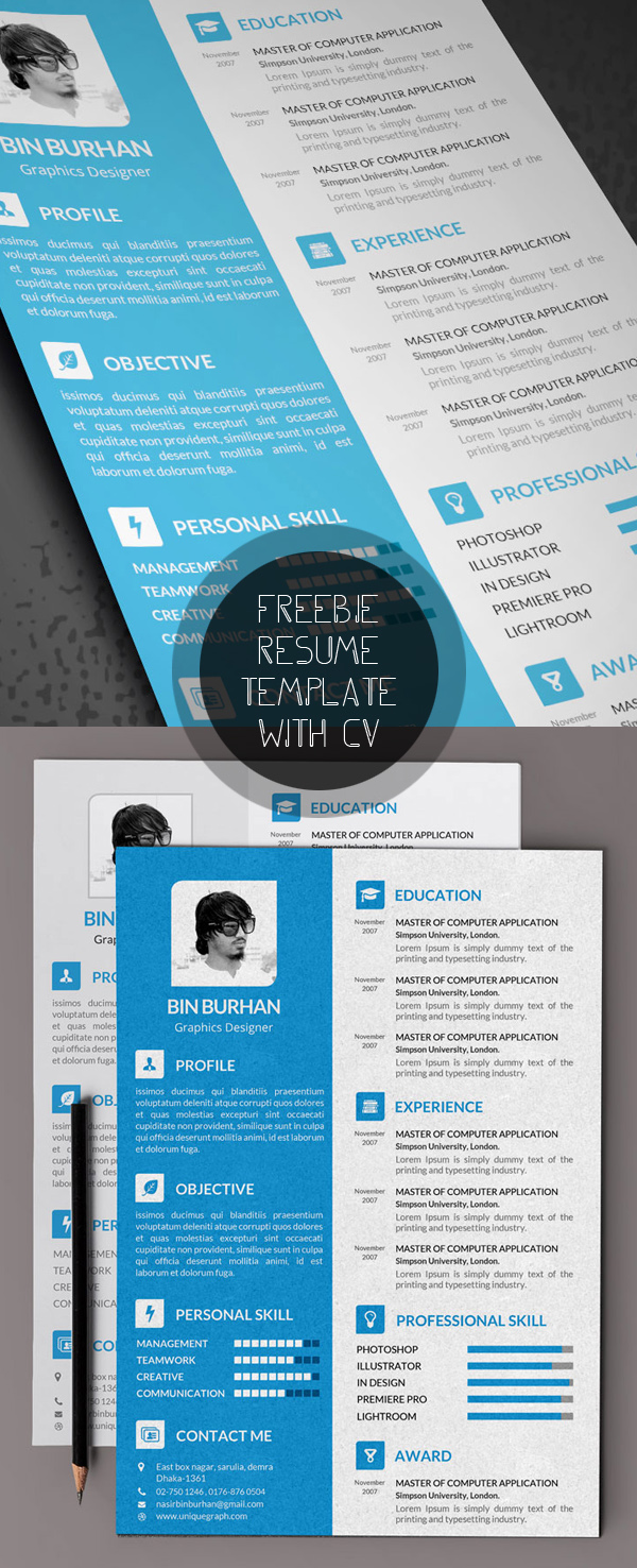 Detail Template Cv Kreatif Psd Nomer 37