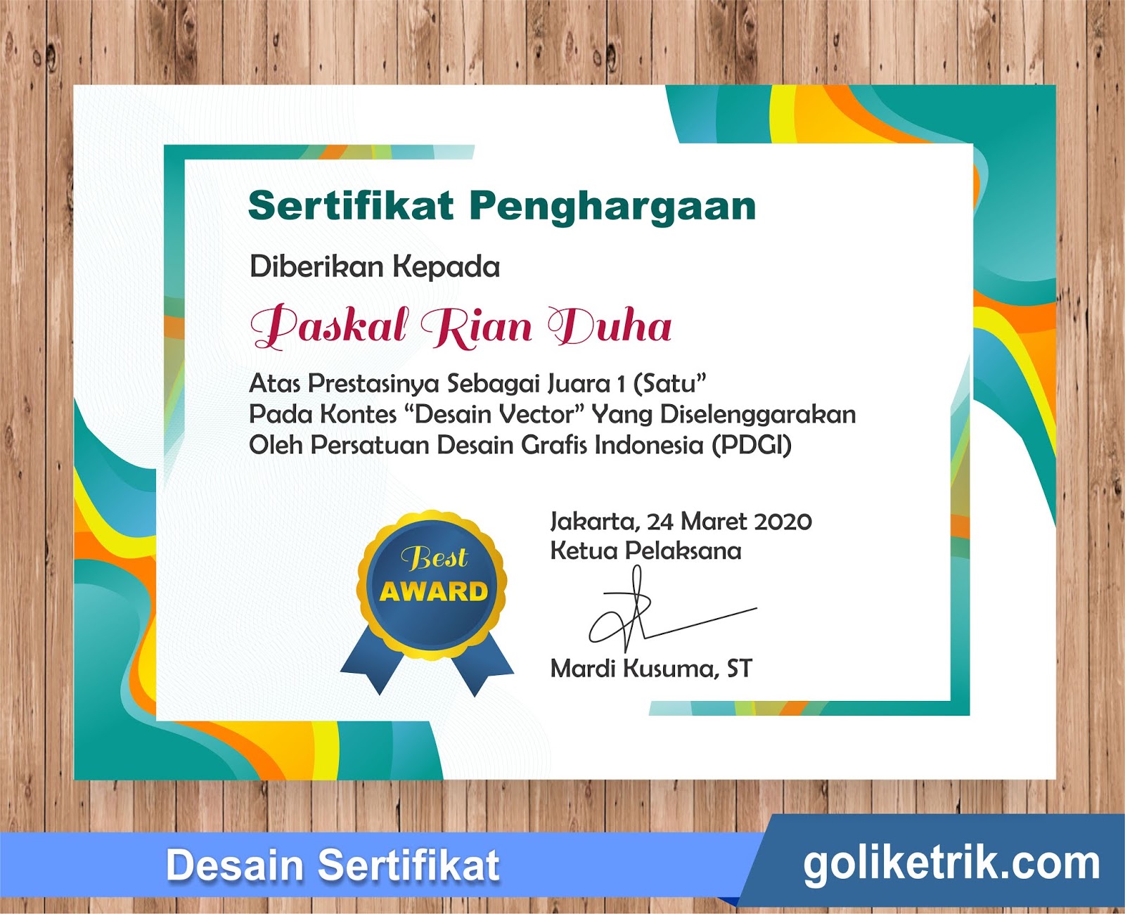 Detail Template Desain Piagam Sertifikat Versi Msword Nomer 35