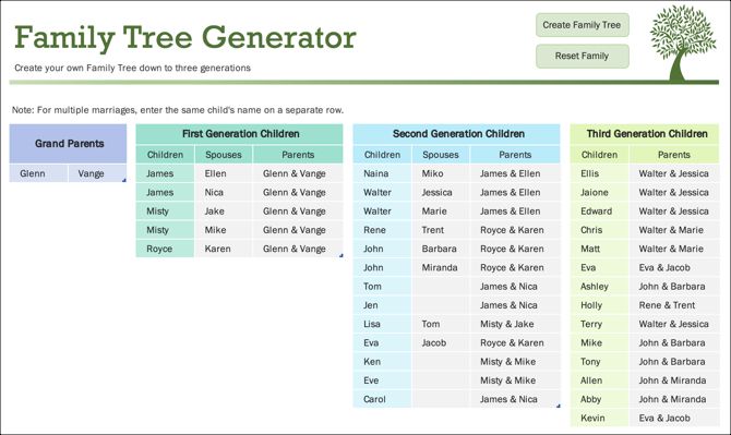 Detail Template Family Tree Excel Nomer 26
