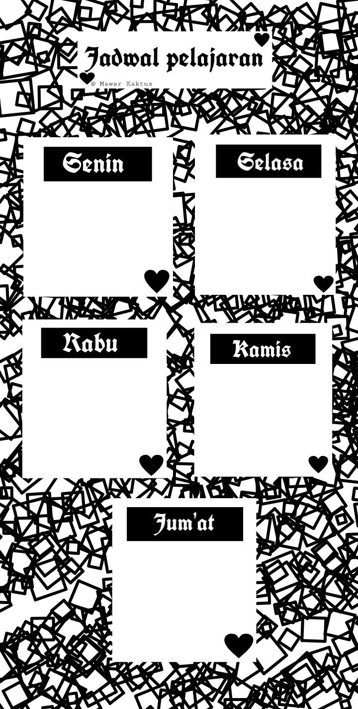 Detail Template Jadwal Pelajaran Aesthetic Hitam Nomer 4