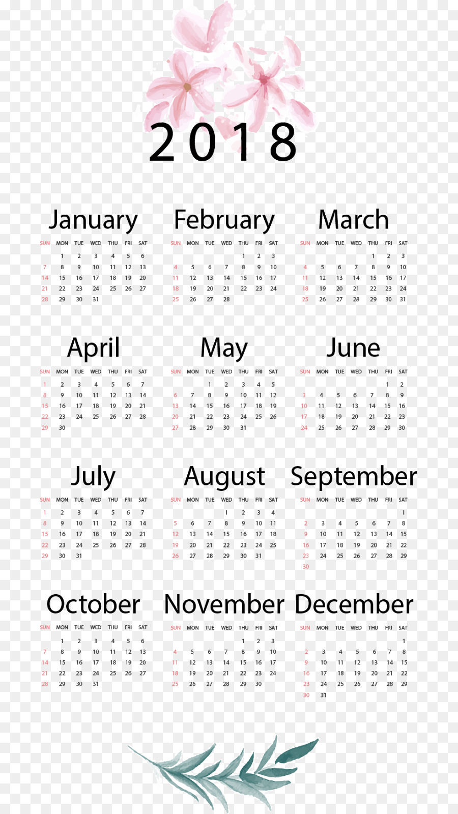 Detail Template Kalender 2018 Png Nomer 36