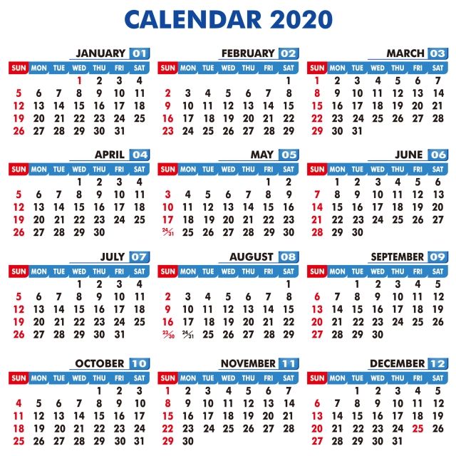 Detail Template Kalender 2020 Png Nomer 2