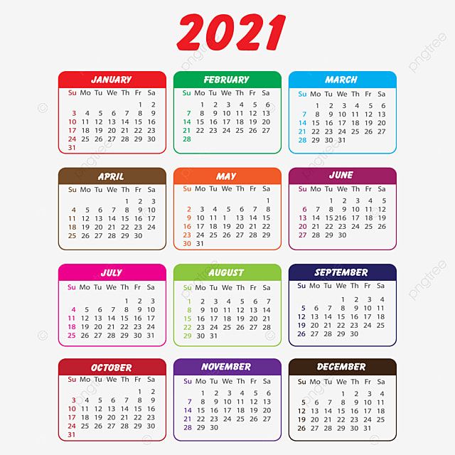 Detail Template Kalender 2021 Png Nomer 16