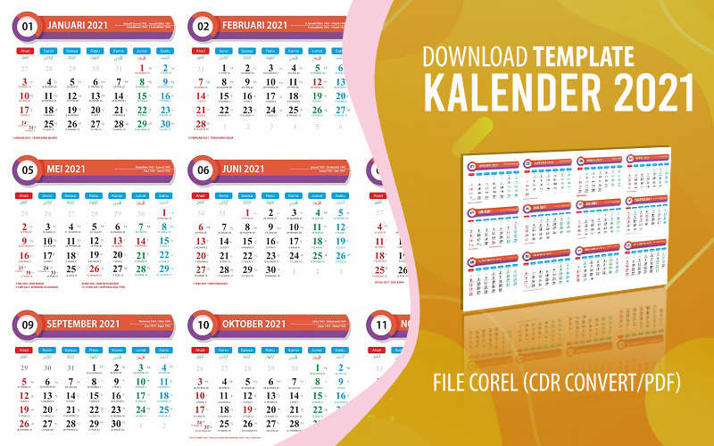 Detail Template Kalender 2021 Png Nomer 24